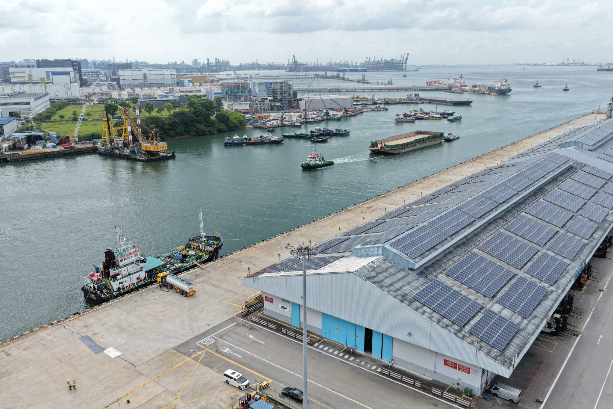 Aerial view of Jurong Port Berth J1 operations